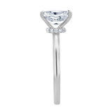 Tia 14K White Gold Radiant Lab Grown Diamond Hidden Halo Ring - 2.1 Ct