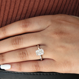 Tia 14K White Gold Radiant Lab Grown Diamond Hidden Halo Ring - 2.1 Ct