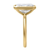 Raha 14K Yellow Gold Radiant Bezel Lab Grown Diamond Solitaire Engagement Ring – 4 cts