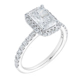 Basma 14K White Gold Radiant Cut Lab Grown Diamond Halo Engagement Ring - 2 Ct
