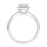 Basma 14K White Gold Radiant Cut Lab Grown Diamond Halo Engagement Ring - 2 Ct