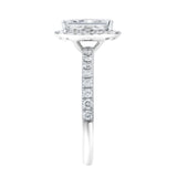 Basma 14K White Gold Radiant Cut Lab Grown Diamond Halo Engagement Ring - 2 Ct