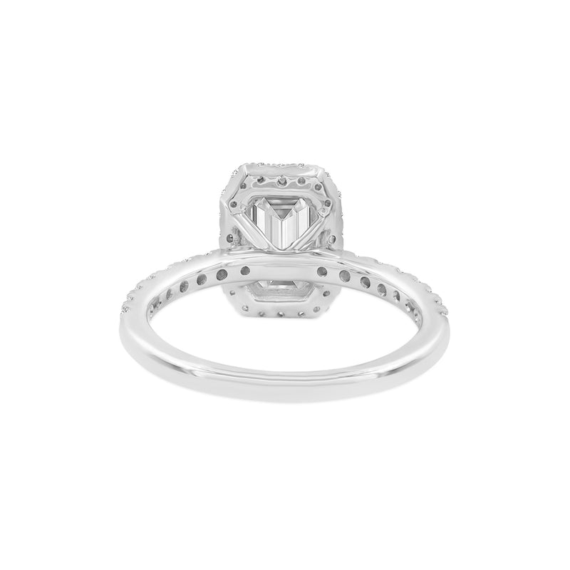 Basma 14K White Gold Radiant Cut Lab Grown Diamond Halo Engagement Ring - 2.05 Ct