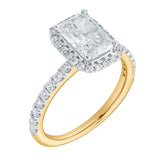 Basma 14K Yellow Gold Radiant Cut Lab Grown Diamond Halo Engagement Ring - 2 Ct