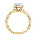 Basma 14K Yellow Gold Radiant Cut Lab Grown Diamond Halo Engagement Ring - 2 Ct