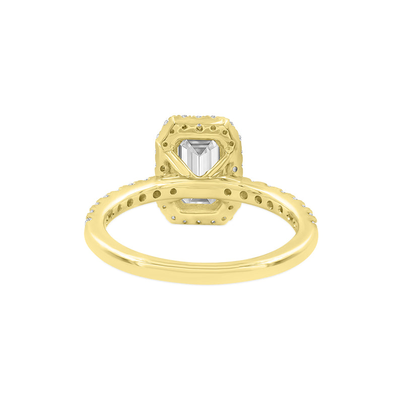 Basma 14K Yellow Gold Radiant Cut Lab Grown Diamond Halo Engagement Ring - 2 Ct