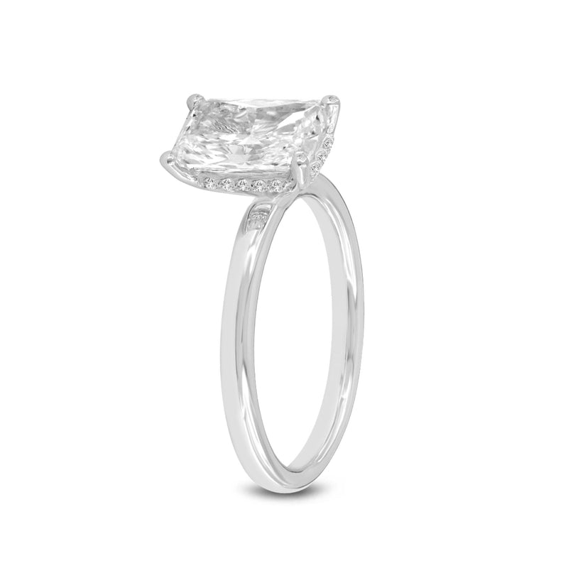 Eman 14K White Gold Radiant Cut Lab Grown Diamond Hidden Halo Engagement Ring - 2.1 Ct