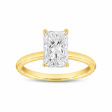 Eman 14K Yellow Gold Radiant Cut Lab Grown Diamond Hidden Halo Engagement Ring - 2.05 Ct