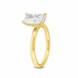 Eman 14K Yellow Gold Radiant Cut Lab Grown Diamond Hidden Halo Engagement Ring - 2.05 Ct