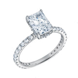 Sia 14K White Gold Radiant Cut Lab Grown Diamond Hidden Halo Ring - 2.25 Ct