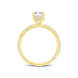 Sia 14K Yellow Gold Radiant Cut Lab Grown Diamond Hidden Halo Ring - 2.25 Ct