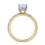 Sia 14K Yellow Gold Radiant Cut Lab Grown Diamond Hidden Halo Ring - 2.25 Ct