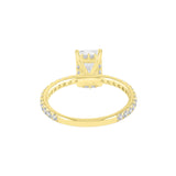 Sia 14K Yellow Gold Radiant Cut Lab Grown Diamond Hidden Halo Ring - 2.25 Ct