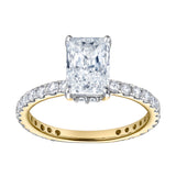 Sia 14K Yellow Gold Radiant Cut Lab Grown Diamond Hidden Halo Ring - 2.25 Ct