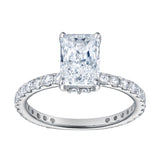 Sia 14K White Gold Radiant Cut Lab Grown Diamond Hidden Halo Ring - 2.25 Ct