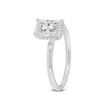 Ahlam 14K White Gold Radiant Cut Lab Grown Diamond Hidden Halo Engagement Ring - 1.55 Ct