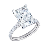 Maia 14K White Gold Radiant Cut Lab Grown Diamond Hidden Halo Engagement Ring - 5.4 Ct