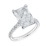 Maia 14K White Gold Radiant Cut Lab Grown Diamond Hidden Halo Engagement Ring - 5.4 Ct