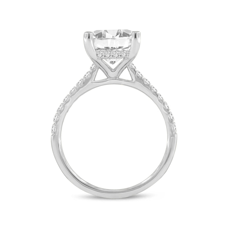 Maia 14K White Gold Radiant Cut Lab Grown Diamond Hidden Halo Engagement Ring - 5.46 Ct