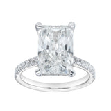 Maia 14K White Gold Radiant Cut Lab Grown Diamond Hidden Halo Engagement Ring - 5.4 Ct