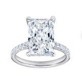 Maia 14K White Gold Radiant Cut Lab Grown Diamond Hidden Halo Engagement Ring - 5.4 Ct