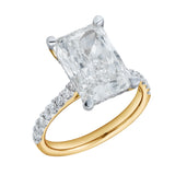 Maia 14K Yellow Gold Radiant Cut Lab Grown Diamond Hidden Halo Engagement Ring - 5.4 Ct