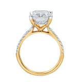 Maia 14K Yellow Gold Radiant Cut Lab Grown Diamond Hidden Halo Engagement Ring - 5.4 Ct