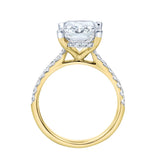 Maia 14K Yellow Gold Radiant Cut Lab Grown Diamond Hidden Halo Engagement Ring - 5.4 Ct