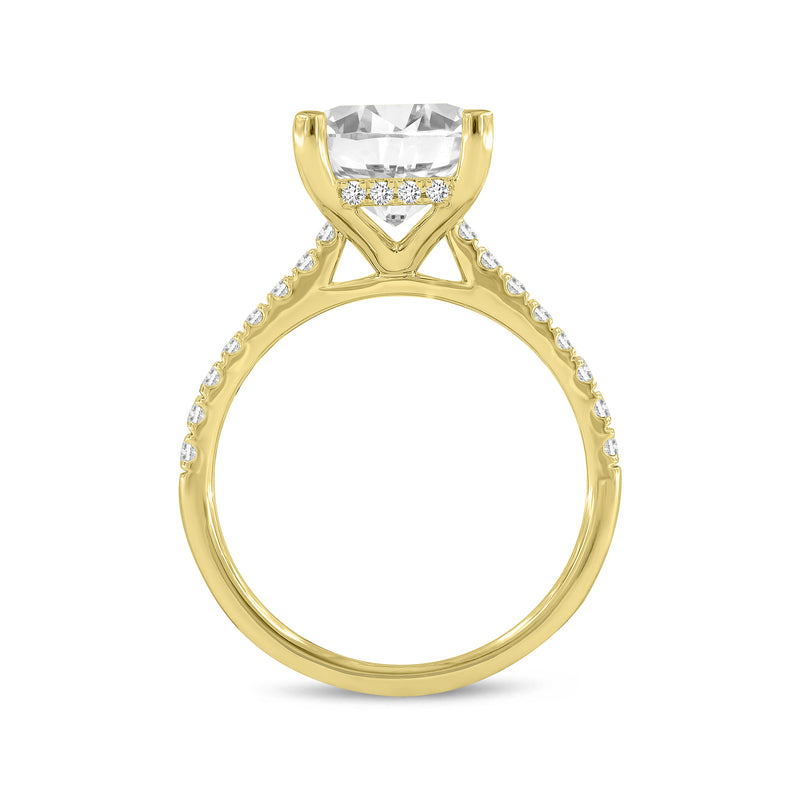 Maia 14K Yellow Gold Radiant Cut Lab Grown Diamond Hidden Halo Engagement Ring - 5.46 Ct