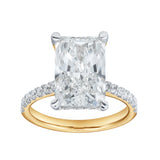 Maia 14K Yellow Gold Radiant Cut Lab Grown Diamond Hidden Halo Engagement Ring - 5.4 Ct