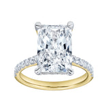 Maia 14K Yellow Gold Radiant Cut Lab Grown Diamond Hidden Halo Engagement Ring - 5.4 Ct