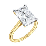Aelo 14K Yellow Gold Radiant Cut Lab Grown Diamond Hidden Halo Engagement Ring - 5.1 Ct