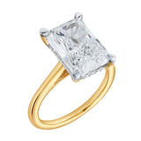 Aelo 14K Yellow Gold Radiant Cut Lab Grown Diamond Hidden Halo Engagement Ring - 5.1 Ct