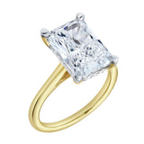 Aelo 14K Yellow Gold Radiant Cut Lab Grown Diamond Hidden Halo Engagement Ring - 5.1 Ct