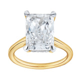 Aelo 14K Yellow Gold Radiant Cut Lab Grown Diamond Hidden Halo Engagement Ring - 5.1 Ct