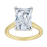 Aelo 14K Yellow Gold Radiant Cut Lab Grown Diamond Hidden Halo Engagement Ring - 5.1 Ct