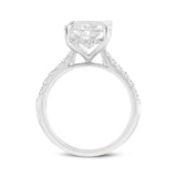 Bayan 14K White Gold Radiant Cut Lab Grown Diamond Hidden Halo Engagement Ring - 5.5 Ct