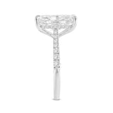 Bayan 14K White Gold Radiant Cut Lab Grown Diamond Hidden Halo Engagement Ring - 5.5 Ct