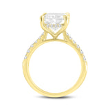 Bayan 14K Yellow Gold Radiant Cut Lab Grown Diamond Hidden Halo Engagement Ring - 5.5 Ct