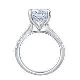 Bayan 14K White Gold Radiant Cut Lab Grown Diamond Hidden Halo Engagement Ring - 5.5 Ct