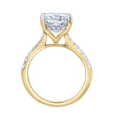 Bayan 14K Yellow Gold Radiant Cut Lab Grown Diamond Hidden Halo Engagement Ring - 5.5 Ct