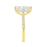 Bayan 14K Yellow Gold Radiant Cut Lab Grown Diamond Hidden Halo Engagement Ring - 5.5 Ct