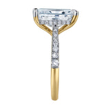 Bayan 14K Yellow Gold Radiant Cut Lab Grown Diamond Hidden Halo Engagement Ring - 5.5 Ct