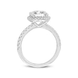 Niri 14K White Gold Round Lab Grown Halo Cathedral Diamond Ring - 2.45 Ct