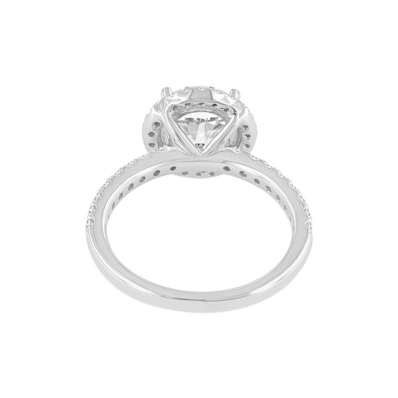 Certified Lab Grown Round Halo Cathedral Diamond Ring (2.59 ctw) in 14K Gold