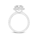 Ravina 14K White Gold Round Cut Lab Grown Diamond Halo Engagement Ring - 2.95 Ct