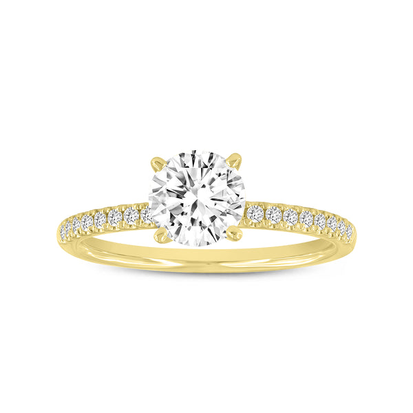 Kara 14K Yellow Gold Round Lab Grown Diamond Engagement Ring - 1.15 Ct