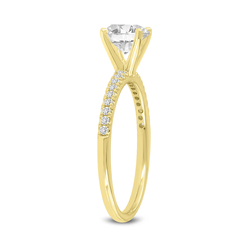 Kara 14K Yellow Gold Round Lab Grown Diamond Engagement Ring - 1.15 Ct