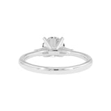 14K White Gold Round Cut Lab Grown Diamond Tapered Baguettes Engagement Ring - 1.08 ctw