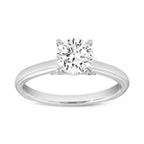 Keira 14K White Gold Round Cut Lab Grown Diamond Hidden Halo Engagement Ring - 1.15 Ct